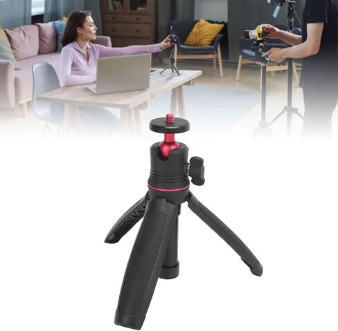 Extendable Desktop Tripod Stand, ABS Silicone Portable Selfie Stick with 1/4 Inch Screw for Digital Camera Stabilizer - Compact 2 in 1 Design, Anti Slip Pad, Ideal for Vloggers in Kuwait
