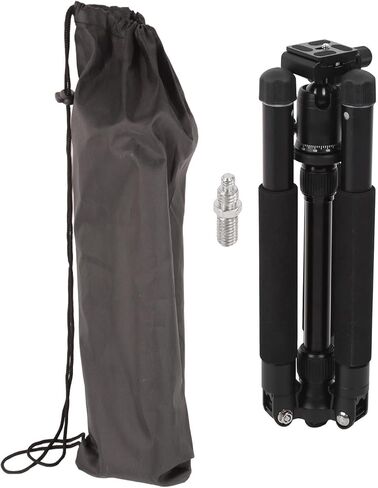 Portable Tripod for SLR and Mirrorless Camera, Aluminum Alloy, 45-150cm Height, Black - Adjustable Ball Head, Foldable Design, Stable Camera Stand for Live Streaming in Kuwait