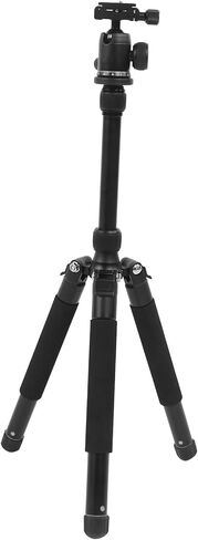 Portable Tripod for SLR and Mirrorless Camera, Aluminum Alloy, 45-150cm Height, Black - Adjustable Ball Head, Foldable Design, Stable Camera Stand for Live Streaming in Kuwait