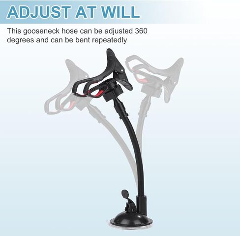 PATIKIL 7.9" Flexible Adjustable Gooseneck with 17.4mm Ball Joint Connector, 1/4"-20 UNC Male Threaded for Selfie Lights Phone Clip Bracket Tripod Stand, Black in Saudi Arabia