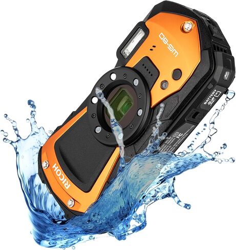 Ricoh WG-80 Rugged Waterproof Digital Camera (Black) Shockproof Freezeproof Compact Design | Full HD Video LED Macro Lights for Outdoor Travel Adventure + 64GB Card + More (12 Pc Bundle) in Kuwait
