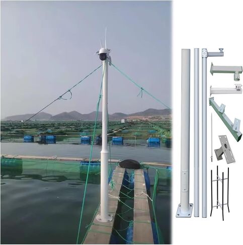 Assembled 16.4ft Industrial Surveillance Camera Pole, Twin Camera Support Arm for Security, Durable Roadsides Monitoring Stand (3 Parts) in Saudi Arabia
