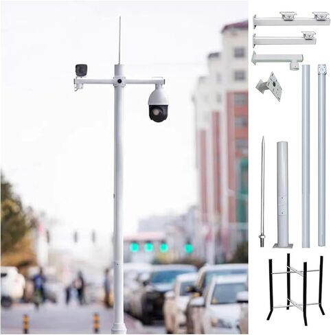 Highway Surveillance Camera Stand Pole with Lightning Rod, 19.6ft Weatherproof Security Camera Post for Outdoor Monitoring, Driveway Protection and Stability in Saudi Arabia
