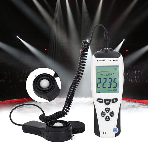 LCD Digital Light Meter Luxmeter Illuminometer Photometer Portable for Photography Studio ABS Black in Saudi Arabia