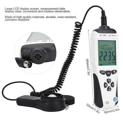 LCD Digital Light Meter Luxmeter Illuminometer Photometer Portable for Photography Studio ABS Black in Saudi Arabia