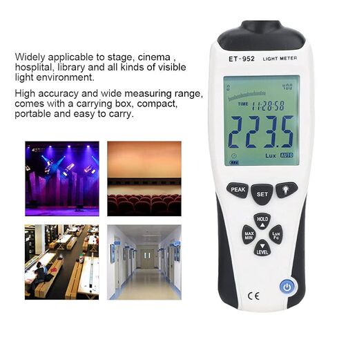 LCD Digital Light Meter Luxmeter Illuminometer Photometer Portable for Photography Studio ABS Black in Saudi Arabia