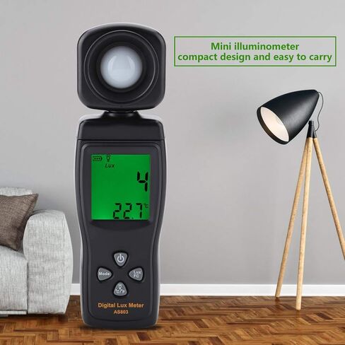 EVTSCAN الإضاءة الرقمية/مقياس الضوء، المستشعر الذكي AS803 شاشة LCD صغيرة مقياس الضوء الرقمي Luxmeter -10 ~ 50 درجة مئوية in Kuwait