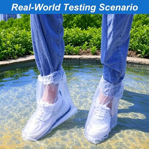 10Pairs Waterproof Shoe Covers, Shoe Covers for Rain, Disposable Plastic Rain Shoe Covers for Men and Women Non-Slip Soles, Slip-On Outdoor Overshoes for, Dog Walking Wet Weather, Commuting(Clear) in Saudi Arabia