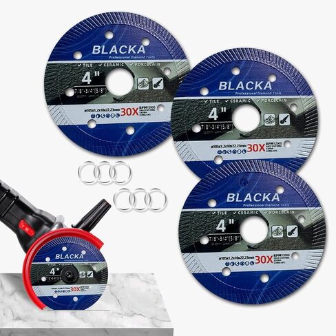 4 "ألواح الصخور قرص الطحن شفرات المنشار الماسية قرص قطع السيراميك عالي الصلابة، شفرة المنشار الماسية 105 مم للألواح الصخرية، متوافقة مع طاحونة الزوايا (3) in Kuwait