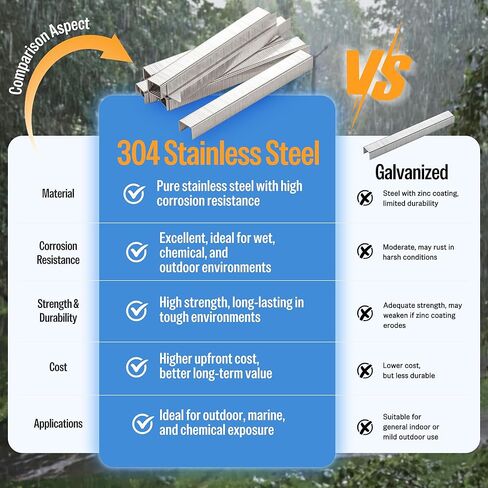 meite 20 Gauge 304 Stainless Steel Upholstery Staples, 1/2-Inch Crown with 3/8-Inch Leg Length, Heavy Duty Staples for Construction, Furniture, Crafts & DIY Projects (1 Box) in Saudi Arabia