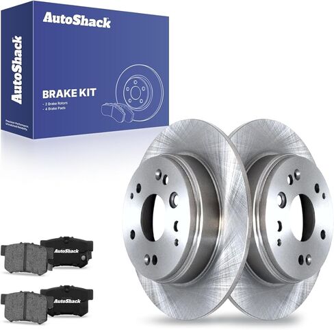 استبدال مجموعة الفرامل الخلفية Autoshack لعام 2003-2011 Honda Element 2004-2008 Acura TL 2.4L 3.2L 3.5L V6 4WD FWD DISCRING RODORS مع منصات الفرامل السيراميك 11.1 "(282.0 مم) CBO41318536CEL in Saudi Arabia
