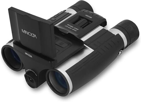 مناظير رقمية Minolta 12x32 - كاميرا فيديو 4K UHD، التقاط صور بدقة 48 ميجابكسل، تكبير رقمي 8X، شاشة IPS مضادة للوهج، بصريات مقاومة للضباب، مدمجة، مثالية لمراقبة الطيور والصيد أثناء السفر + الحزام in Kuwait