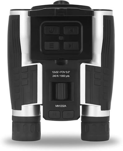 مناظير رقمية Minolta 12x32 - كاميرا فيديو 4K UHD، التقاط صور بدقة 48 ميجابكسل، تكبير رقمي 8X، شاشة IPS مضادة للوهج، بصريات مقاومة للضباب، مدمجة، مثالية لمراقبة الطيور والصيد أثناء السفر + الحزام in Kuwait