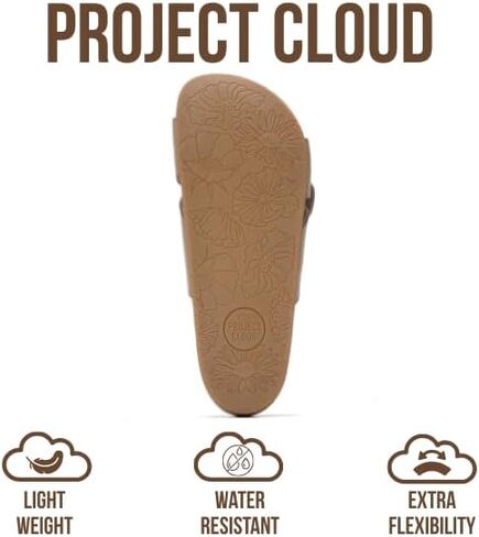 صنادل نسائية من Project Cloud - صنادل بإبزيم قابل للتعديل للنساء 2026 مع نعل داخلي من القطيفة - شرائح خفيفة الوزن وغير قابلة للانزلاق للأحذية النسائية (Beaming,BIRCHSDE,7) in Kuwait