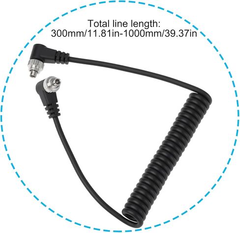 2Pcs PC Flash Cable Spiral Cable Up 30-100cm for Connecting The Camera and Flash in Saudi Arabia