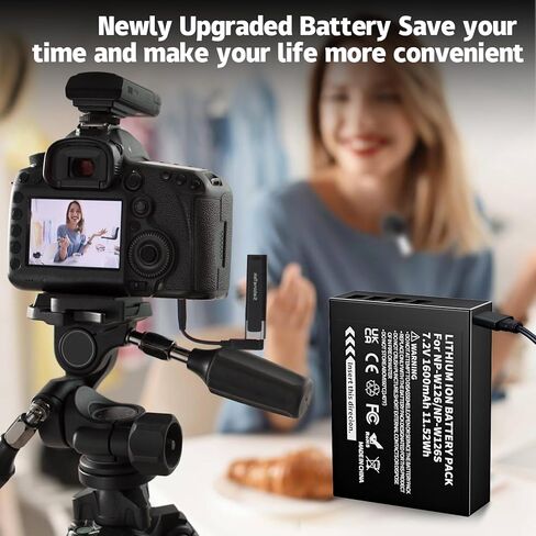 2 حزمة USB C NP-W126S بطارية مطورة، 1600 مللي أمبير في الساعة بطارية قابلة للشحن ومفككة بالكامل لكاميرا Fujifilm XM5 X100VI X100V XS10 XT30II XT30 XT20 XE4 A5 in Saudi Arabia