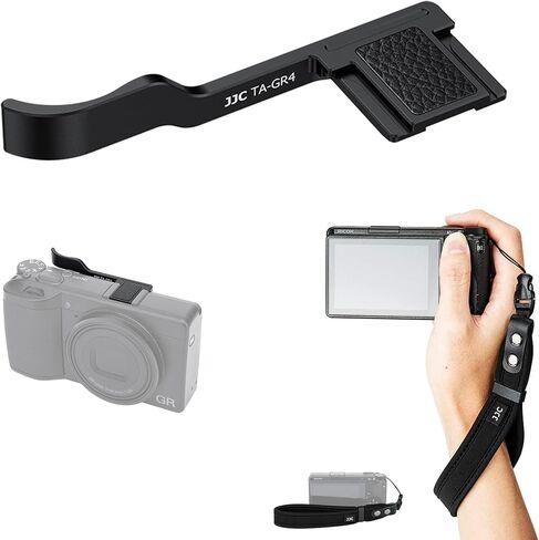 JJC Metal Thumb Up Grip with Camera Wrist Strap, Soft Neoprene Hand Strap for Ricoh GR IV GRIV GR4 Digital Camera in Saudi Arabia