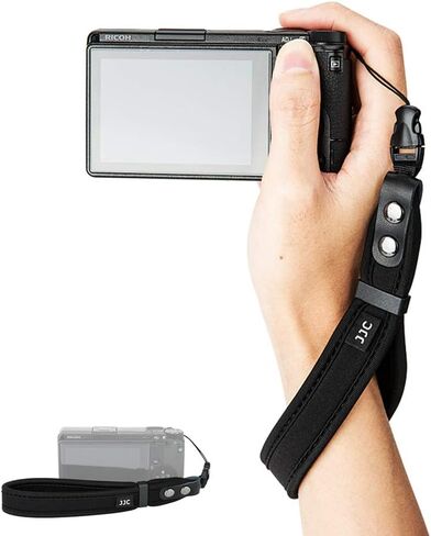 JJC Metal Thumb Up Grip with Camera Wrist Strap, Soft Neoprene Hand Strap for Ricoh GR IV GRIV GR4 Digital Camera in Saudi Arabia
