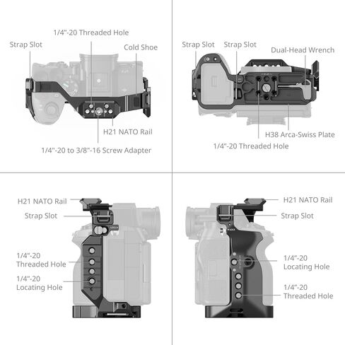SmallRig Alpha 7 V HawkLock Quick Release Cage for Sony Alpha 7 V / 7R V / 7 IV, Built-in Quick Release Plate for Arca & NATO Rail & QD Socket & Cold Shoe, Compatible with DJI RS Stabilizer in Saudi Arabia