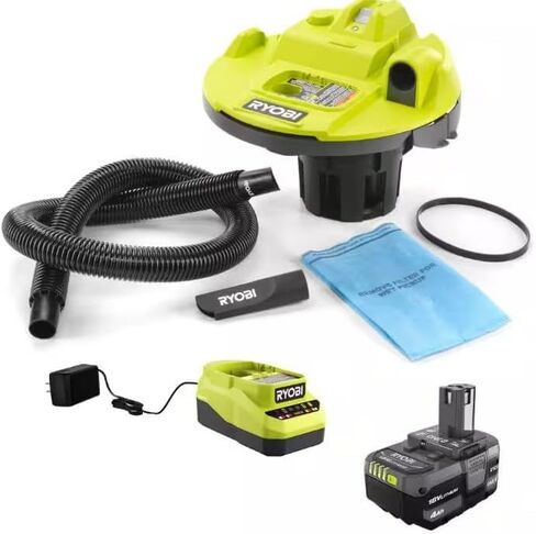 RYOBI ONE+ 18V Cordless 5 Gal. Wet/Dry Vacuum Kit with 1-1/4 in. Hose, Crevice Tool, 4.0 Ah Battery, and Charger in Saudi Arabia