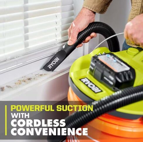 RYOBI ONE+ 18V Cordless 5 Gal. Wet/Dry Vacuum Kit with 1-1/4 in. Hose, Crevice Tool, 4.0 Ah Battery, and Charger in Saudi Arabia