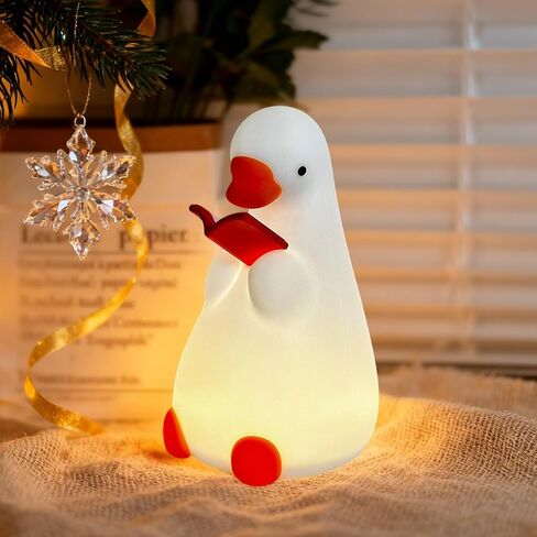 ضوء ليلي للأطفال ، ضوء ليلي بطة لطيف مع مؤقت ، ضوء حضانة قابلة للشحن ، مصباح ليلي اسفنجي LED ، مصباح سرير آمن ، مصباح ليلي للحيوانات القابلة للبكاء للبنات الصغار (أبيض) in Kuwait