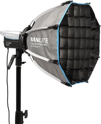 NANLITE SB-FMM-O-40 صندوق إضاءة مثمن مقاس 40 سم لمصابيح LED مثبتة على FM - قضبان سريعة الفتح وشبكة صندوق البيض وحقيبة حمل - مُعدِّل إضاءة ناعم ملفوف لسلسلة Forza/FC/FS in Saudi Arabia