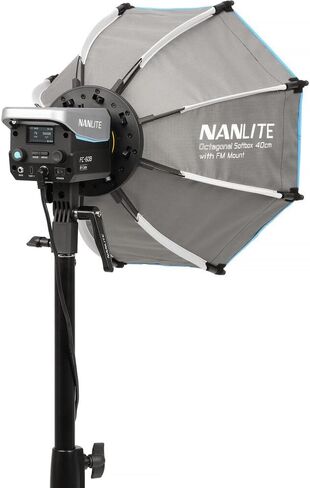 NANLITE SB-FMM-O-40 صندوق إضاءة مثمن مقاس 40 سم لمصابيح LED مثبتة على FM - قضبان سريعة الفتح وشبكة صندوق البيض وحقيبة حمل - مُعدِّل إضاءة ناعم ملفوف لسلسلة Forza/FC/FS in Saudi Arabia