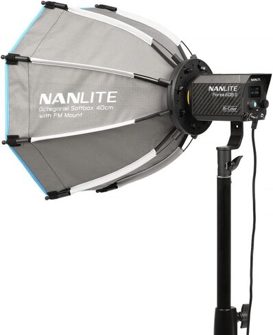 NANLITE SB-FMM-O-40 صندوق إضاءة مثمن مقاس 40 سم لمصابيح LED مثبتة على FM - قضبان سريعة الفتح وشبكة صندوق البيض وحقيبة حمل - مُعدِّل إضاءة ناعم ملفوف لسلسلة Forza/FC/FS in Saudi Arabia