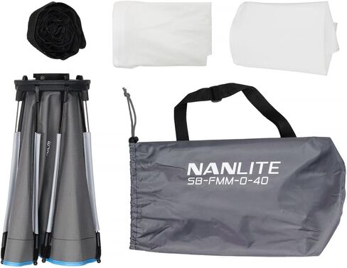NANLITE SB-FMM-O-40 صندوق إضاءة مثمن مقاس 40 سم لمصابيح LED مثبتة على FM - قضبان سريعة الفتح وشبكة صندوق البيض وحقيبة حمل - مُعدِّل إضاءة ناعم ملفوف لسلسلة Forza/FC/FS in Saudi Arabia