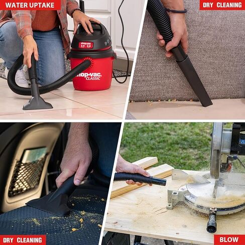 Shop-Vac 2.5 Gallon 2.0 Peak HP Wet/Dry Vacuum, Portable Compact Shop Vacuum with Top Handle, Wall Bracket & Attachments in Saudi Arabia