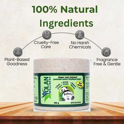Diaper Rash Cream - Natural Ingredient Ointment for Baby Bottom Sensitive Skin, Soothes, Heals, and Protects With Zinc Oxide Cream - Baby Skin Care in Saudi Arabia