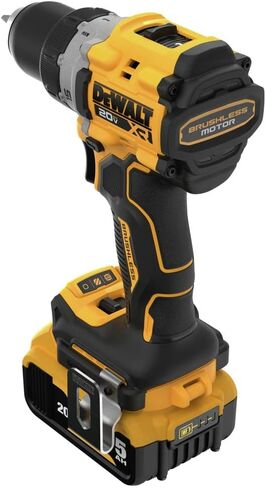 DEWALT 20V MAX* XR® بدون فرش لاسلكي 1/2 بوصة. مجموعة أدوات الحفر/المفك (DCD800P1)، أصفر (متجدد) in Saudi Arabia