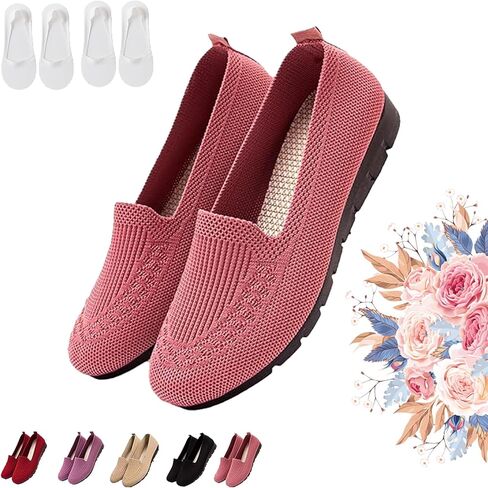 Women’s Orthopedic Knit Comfort Loafers, Slip-Resistant Walking Shoes, Lightweight Soft Sole Mesh Low-Top Flat in Saudi Arabia