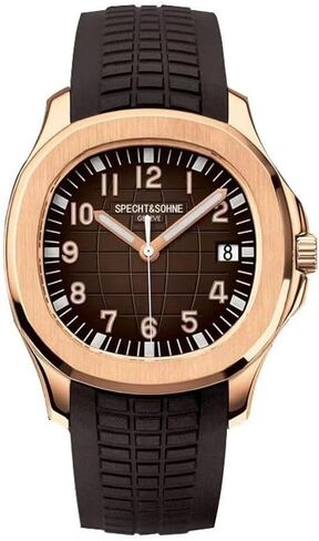 SPECHT&SOHNE 2024 New Products Automatic Mechanical Watch Rubber Strap Miyota 8215 Movt Business Sport Wristwatch Waterproof 42MM Luminous Fashion Casual Clocks Men's Watch (Rose Gold) in Kuwait