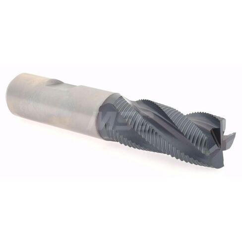 Roughing End Mill, 3/4" Diameter, 4 Flute, Cobalt, 3/4" Shank Diameter, 1-5/8" Cutting Length, 3-7/8" OAL, TiCN Finish, 30° Helix in Saudi Arabia