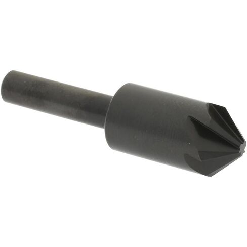 Countersink, Right Hand Cut, 1/2" Head Diameter, 90° Included Angle, 6 Flute, High-Speed Steel, 1/4" Shank Diameter, 2" OAL, Oxide Finish in Saudi Arabia