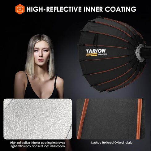 صندوق سوفت بوكس ​​مكافئ سريع التحرير من تاريون - صندوق سوفت بوكس ​​بوينز مع ناشر/شبكة قرص العسل/حقيبة حمل للبث المباشر والتصوير الفوتوغرافي والفيديو (مكافئ 23.5 بوصة/60 سم) in Kuwait