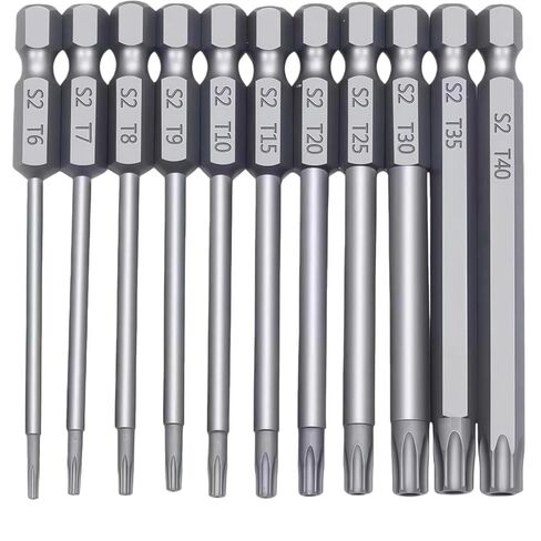 Precision Torx Shaped Plum Blossom Drill Bit Set, S2 Steel, T6-T40 Size, Mechanical and Home Tool Kit in Saudi Arabia