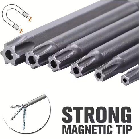 Precision Torx Shaped Plum Blossom Drill Bit Set, S2 Steel, T6-T40 Size, Mechanical and Home Tool Kit in Saudi Arabia