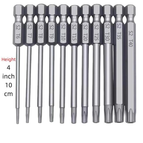 Precision Torx Shaped Plum Blossom Drill Bit Set, S2 Steel, T6-T40 Size, Mechanical and Home Tool Kit in Saudi Arabia