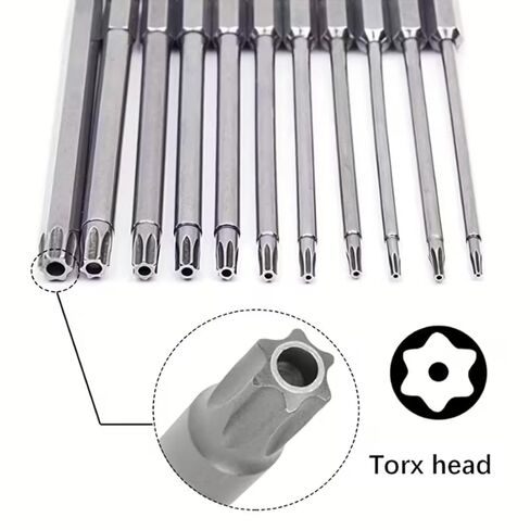 Precision Torx Shaped Plum Blossom Drill Bit Set, S2 Steel, T6-T40 Size, Mechanical and Home Tool Kit in Saudi Arabia