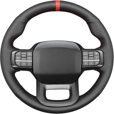 MEWANT Hand Stitch Car Steering Wheel Protector Wrap Cover for Ford F-150 (Raptor) 2021-2023 Steering Wheel Accessories Ford F-150 (Raptor) in Saudi Arabia