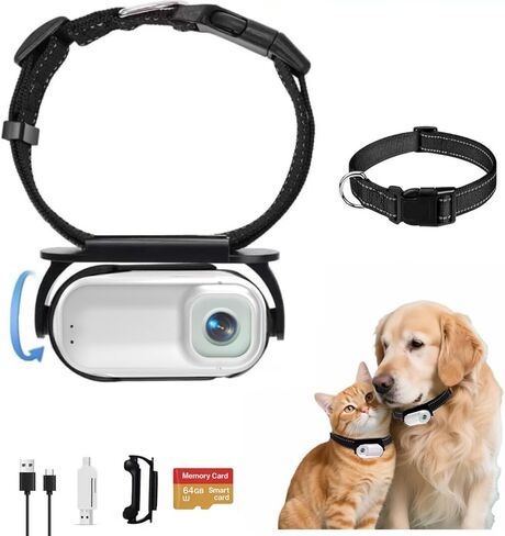 طوق كاميرا Cat Catcampro™ POV تسجيل فيديو 4 ساعات بدقة 4K مناسب للحيوانات الأليفة * 1M+ متابعون على وسائل التواصل الاجتماعي* كاميرا داخلية/خارجية لا حاجة إلى شبكة WiFi in Kuwait