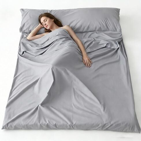 Wind Tour Sleeping Bag Liner Adult Sleep Sack Lightweight Portable Travel Sheets for Hotel Double Sleeping Bag Liners for Camping Backpacking Hotels in Kuwait