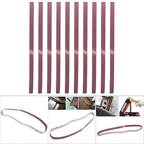 10PCS Sanding Belt Aluminium Oxide Sandpaper Sander Abrasive Band Strap 533 x 9mm (100#) in Saudi Arabia