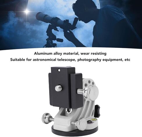 Latitude Adjustment Base, 0 to 90 Degree Adjustable Aluminum Alloy Telescope Mount, for Skywatcher Astronomy Telescope 3/8 Inch Equatorial Instrument (Black and White) in Saudi Arabia