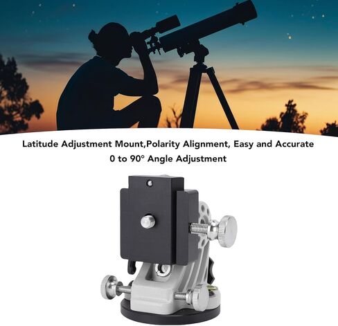Latitude Adjustment Base, 0 to 90 Degree Adjustable Aluminum Alloy Telescope Mount, for Skywatcher Astronomy Telescope 3/8 Inch Equatorial Instrument (Black and White) in Saudi Arabia