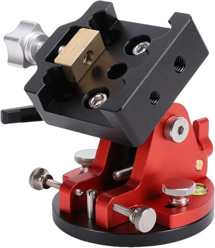 Fydun Latitude Adjustment Seat, Astronomy Telescope Equatorial Mount, Aluminum Alloy Telescope Base Equatorial Mount for Astrophotography and Observation (Black Red) in Saudi Arabia