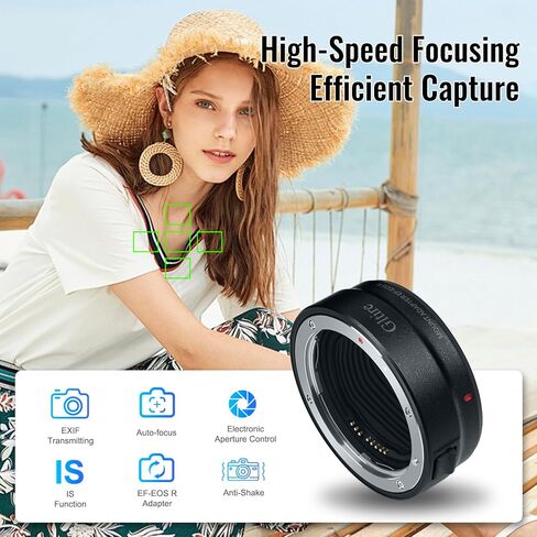 محول تركيب عدسة EF-EOS R لعدسات Canon EF/EF-S المتوافقة مع كاميرات EOS R/RP/R5/R6/R7/R10 in Kuwait